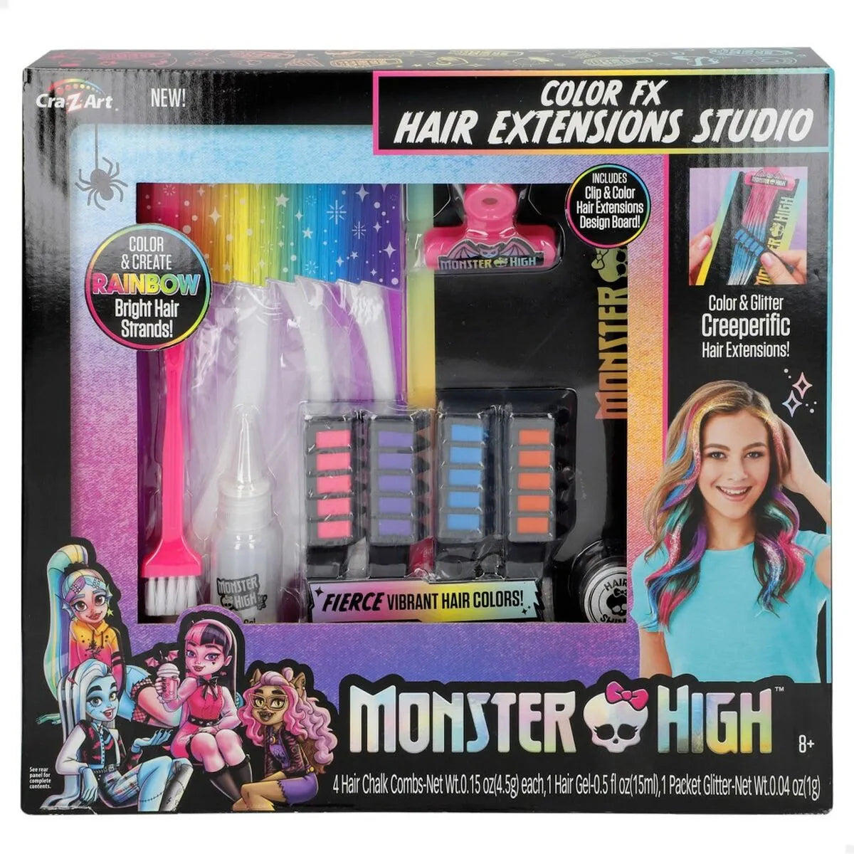 Kadernícky Set Monster High Príčesky na Predlženie Vlasov (4 Kusov) - Hračky a Hry Kostýmy Príslušenstvo