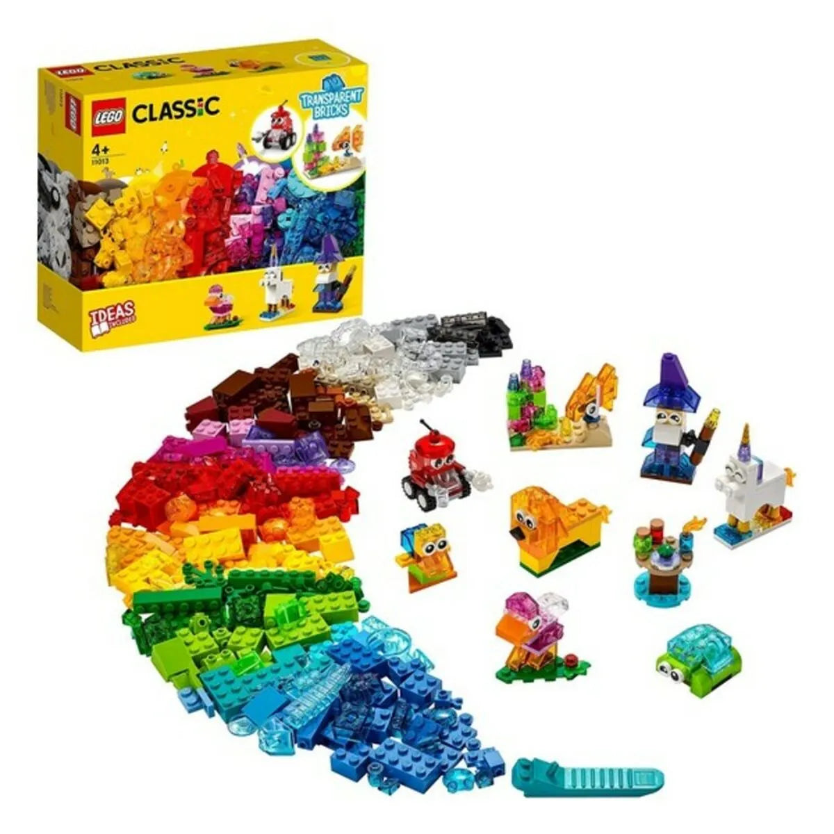 Klasická Stavebnica Priehľadných Kociek Lego 11013 500 Kusov