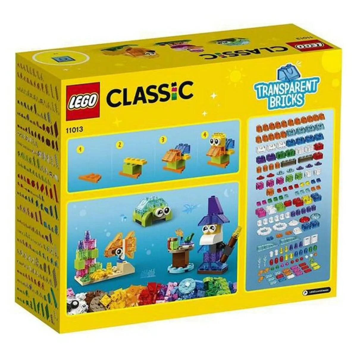 Klasická Stavebnica Priehľadných Kociek Lego 11013 500 Kusov