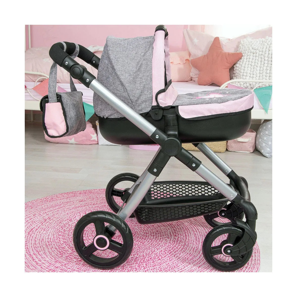 Kočík pre Bábiky Reig Stule Pram Sivá 63 Cm - Kočíky