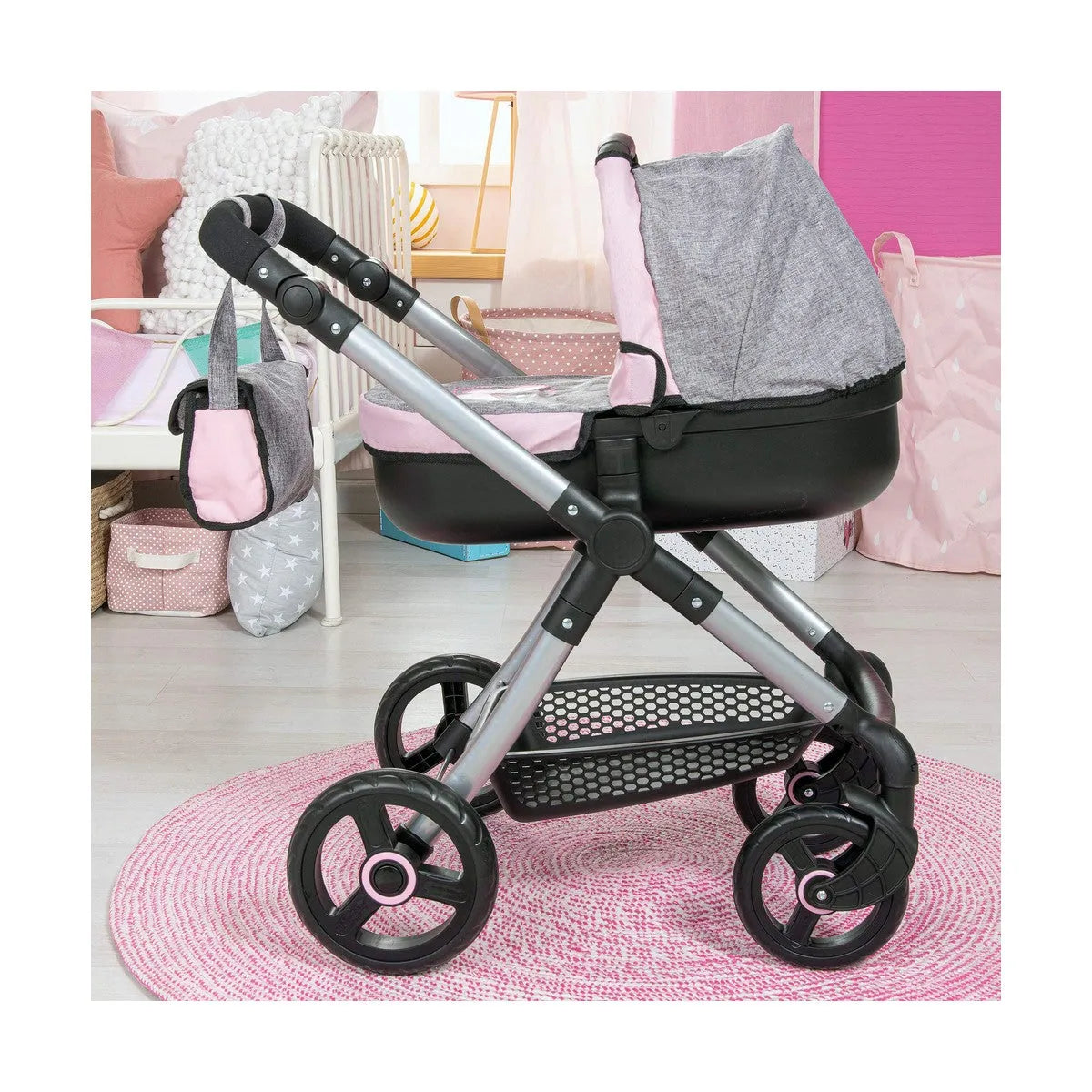 Kočík pre Bábiky Reig Stule Pram Sivá 63 Cm - Kočíky