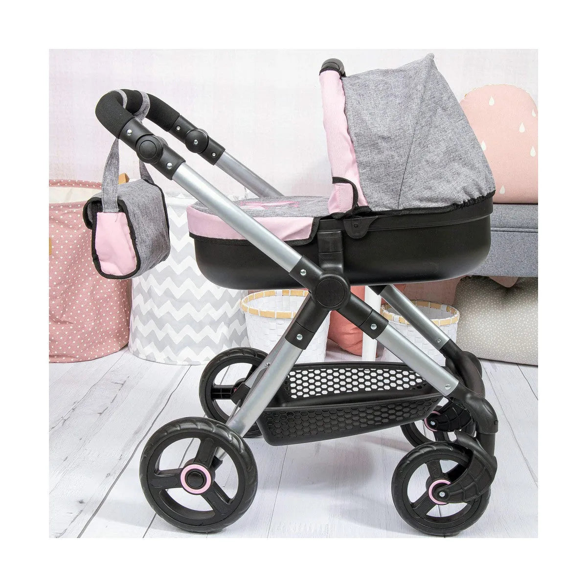 Kočík pre Bábiky Reig Stule Pram Sivá 63 Cm - Kočíky