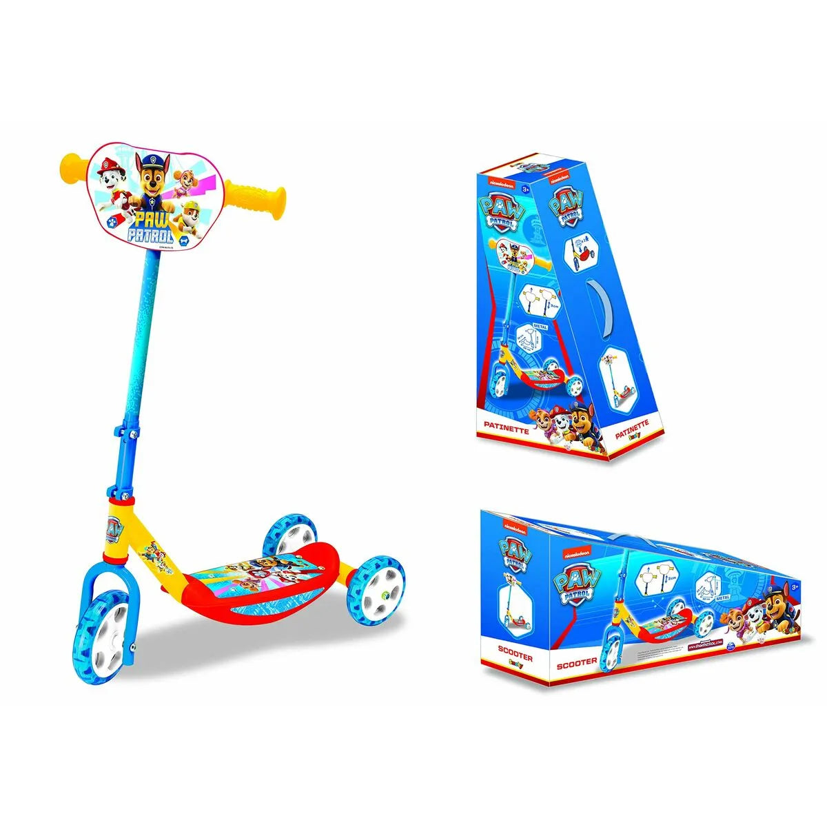 Kolobežka Smoby Paw Patrol 3w Scooter Viacfarebná - športy a Outdoor Mestská Mobilita