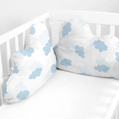 Ochrana Detskej Postieľky Happyfriday Basic Kids Clouds Modrá 60 x 40 Cm - Dieťa Spálňa