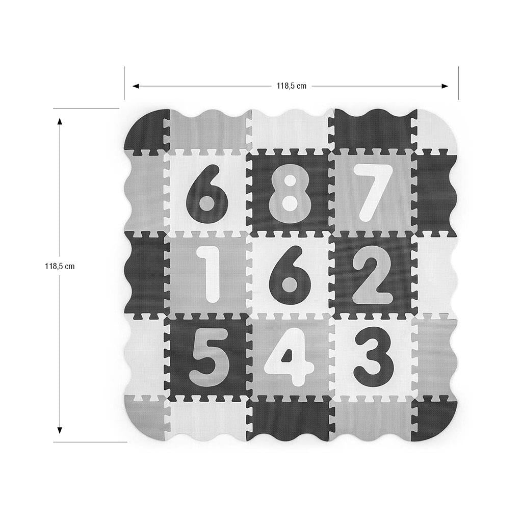 Penové Puzzle Podložka Ohrádka Milly Mally Jolly 3x3 Digits Grey - Hracie Podložky - Milly Mally