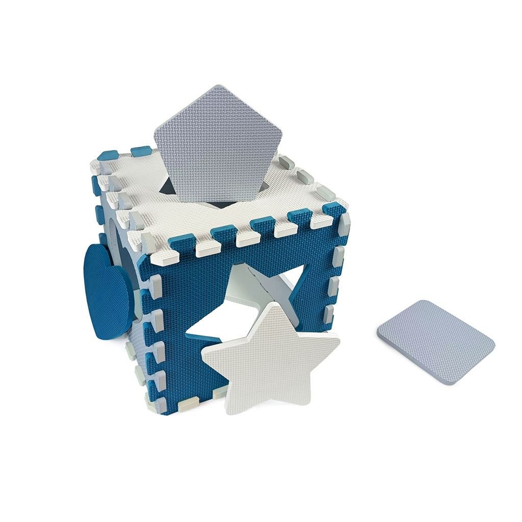 Penové Puzzle Podložka Ohrádka Milly Mally Jolly 3x3 Shapes Blue - Hracie Podložky - Milly Mally