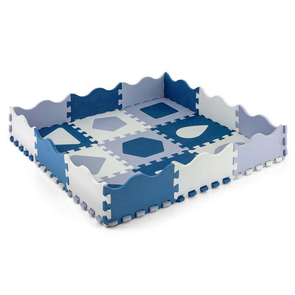 Penové Puzzle Podložka Ohrádka Milly Mally Jolly 3x3 Shapes Blue - Hracie Podložky - Milly Mally