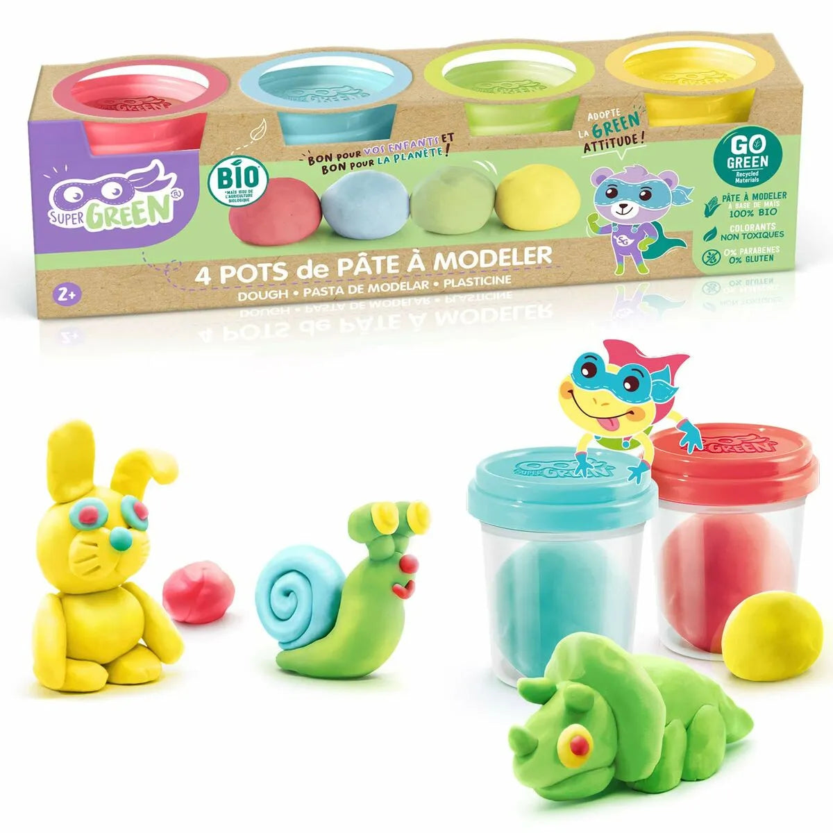 Plastelínová Hra Canal Toys Organic Modeling Clay 4 Kusov - Modelovacie Hmoty