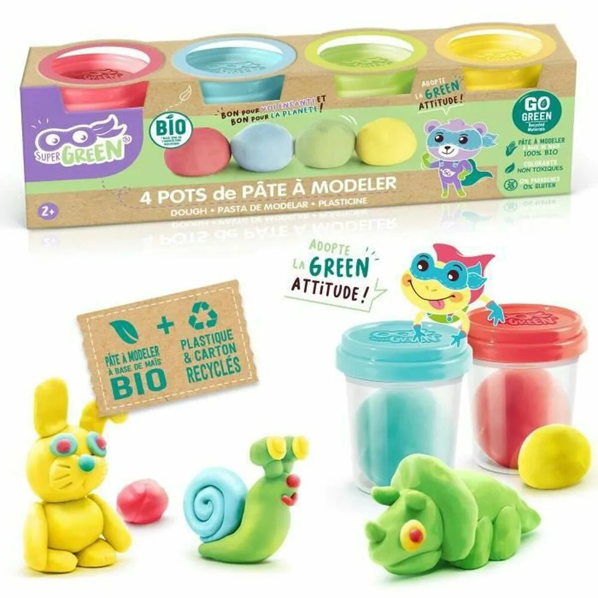 Plastelínová Hra Canal Toys Organic Modeling Clay 4 Kusov - Modelovacie Hmoty