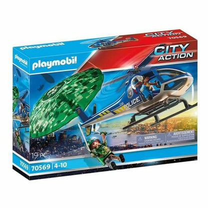 Playset City Action Police Helicopter: Parachute Chase Playmobil 70569 (19 Pcs) - Hracie Sady