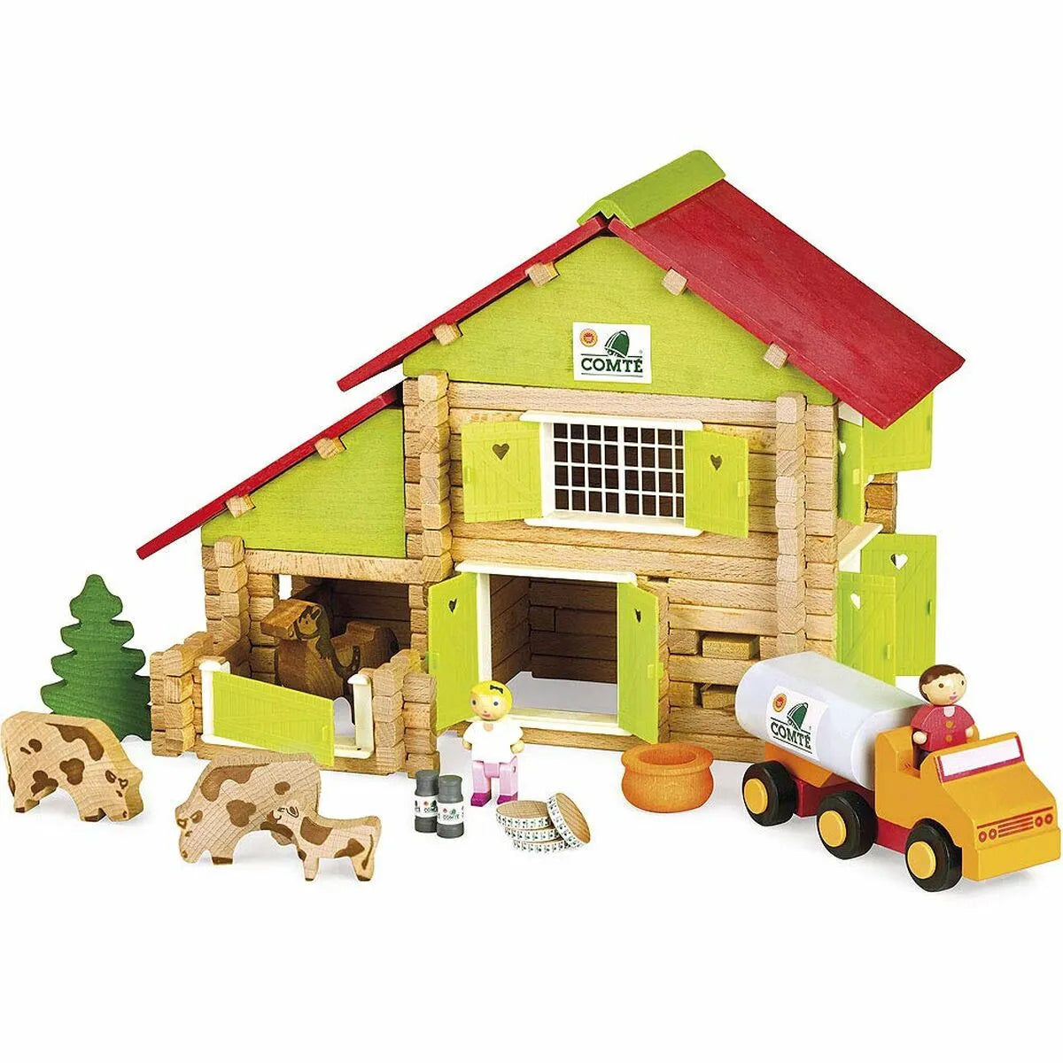 Playset Jeujura my Wooden Farm (180 Kusy) - Hračky a Hry Bábiky Postavičky