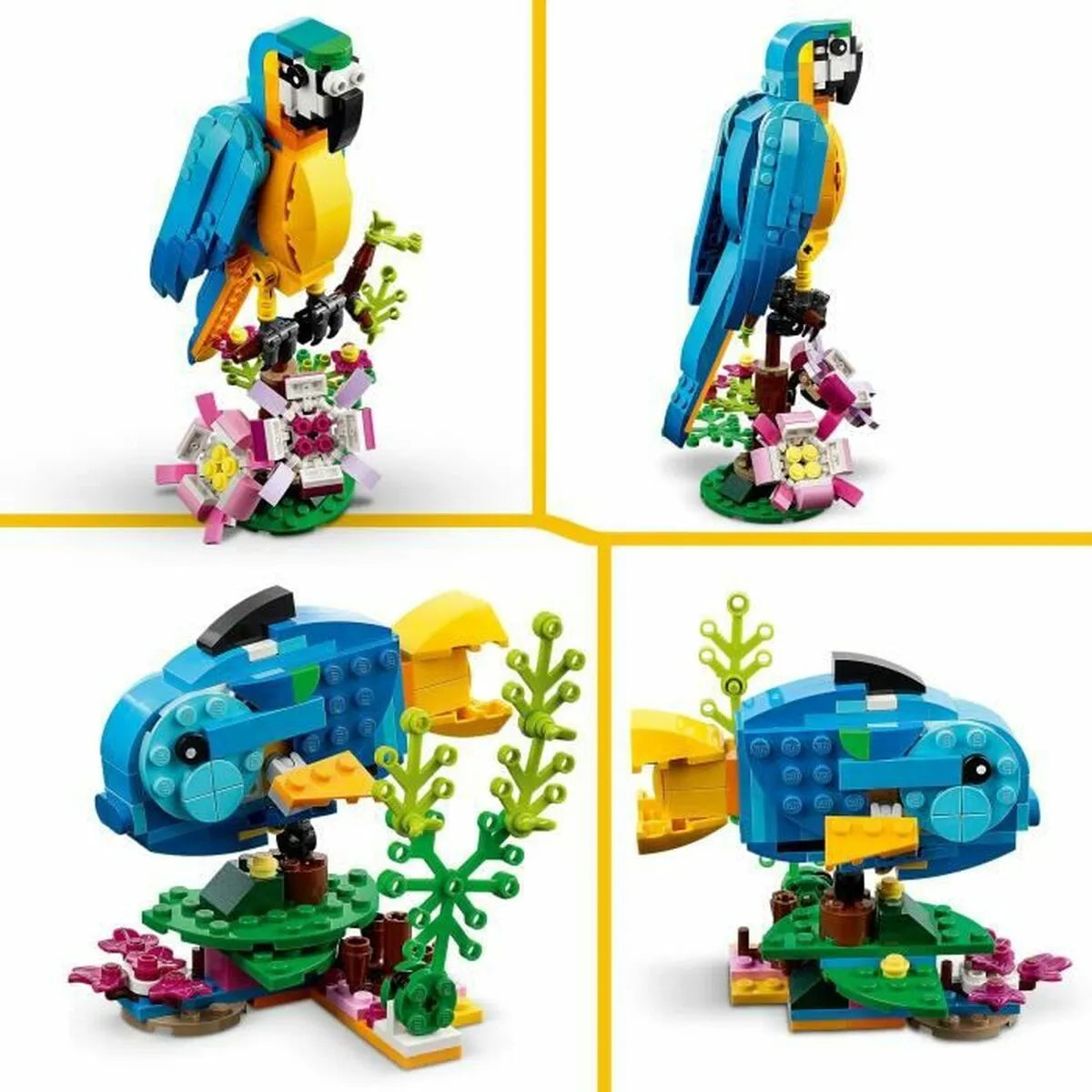 Playset Lego Creator 31136 Exotic Parrot With Frog And Fish 3 v 1 253 Kusy - Hračky a Hry Bábiky Postavičky