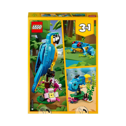 Playset Lego Creator 31136 Exotic Parrot With Frog And Fish 3 v 1 253 Kusy - Hračky a Hry Bábiky Postavičky