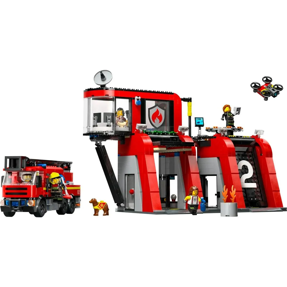 Playset Lego Fire Station With Engine - Hračky a Hry Bábiky Postavičky