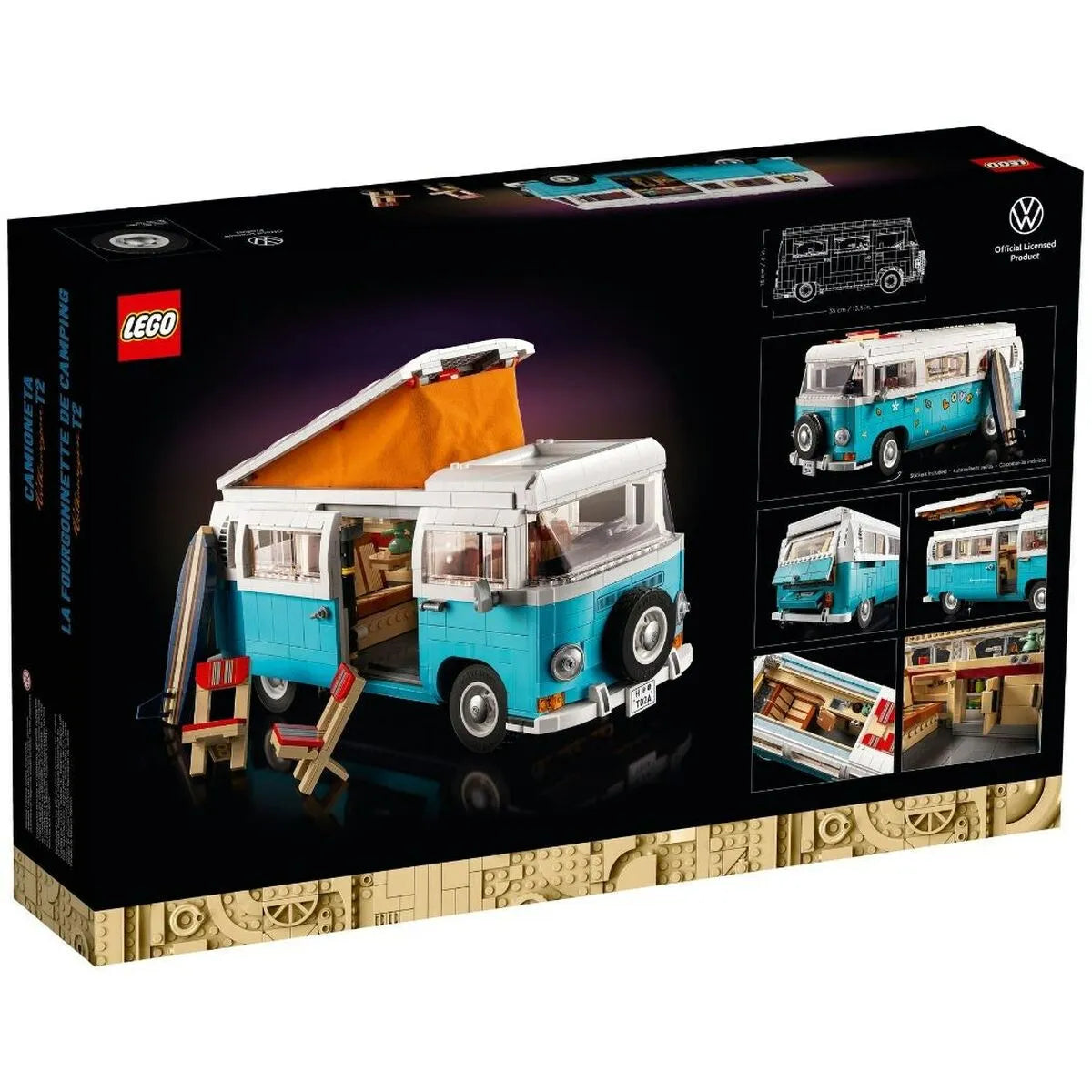 Playset Lego Volkswagen T2 Camper Van 10279 2207 Kusy 14 x 15 35 Cm - Hračky a Hry Bábiky Postavičky