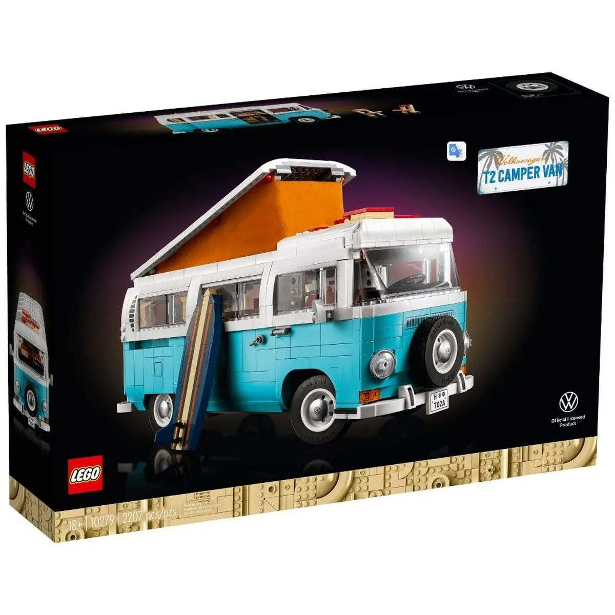 Playset Lego Volkswagen T2 Camper Van 10279 2207 Kusy 14 x 15 35 Cm - Hračky a Hry Bábiky Postavičky