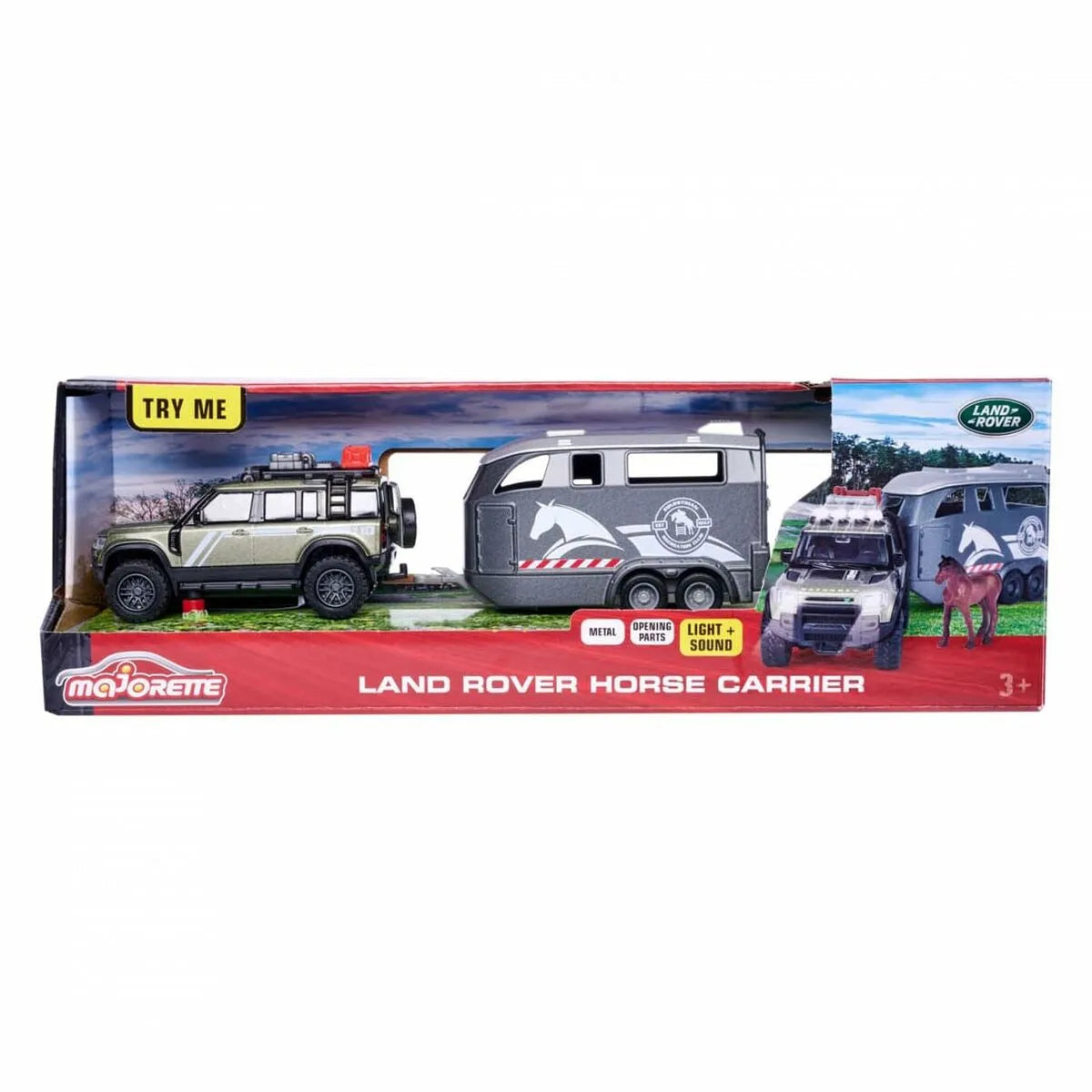 Playset Majorette Land Rover + Remorque Cheval - Hračky a Hry Bábiky Postavičky