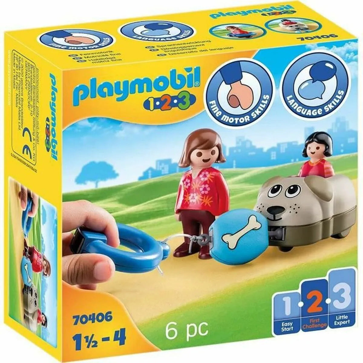 Playset Playmobil 1.2.3 Pes Chlapci 70406 (6 Pcs) - Hracie Sady