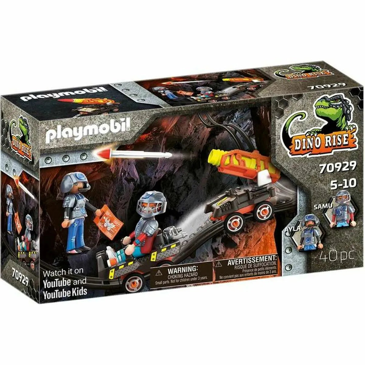 Playset Playmobil Dino Rise Mine Rocket Trolley 70929 - Hračky a Hry Bábiky Postavičky