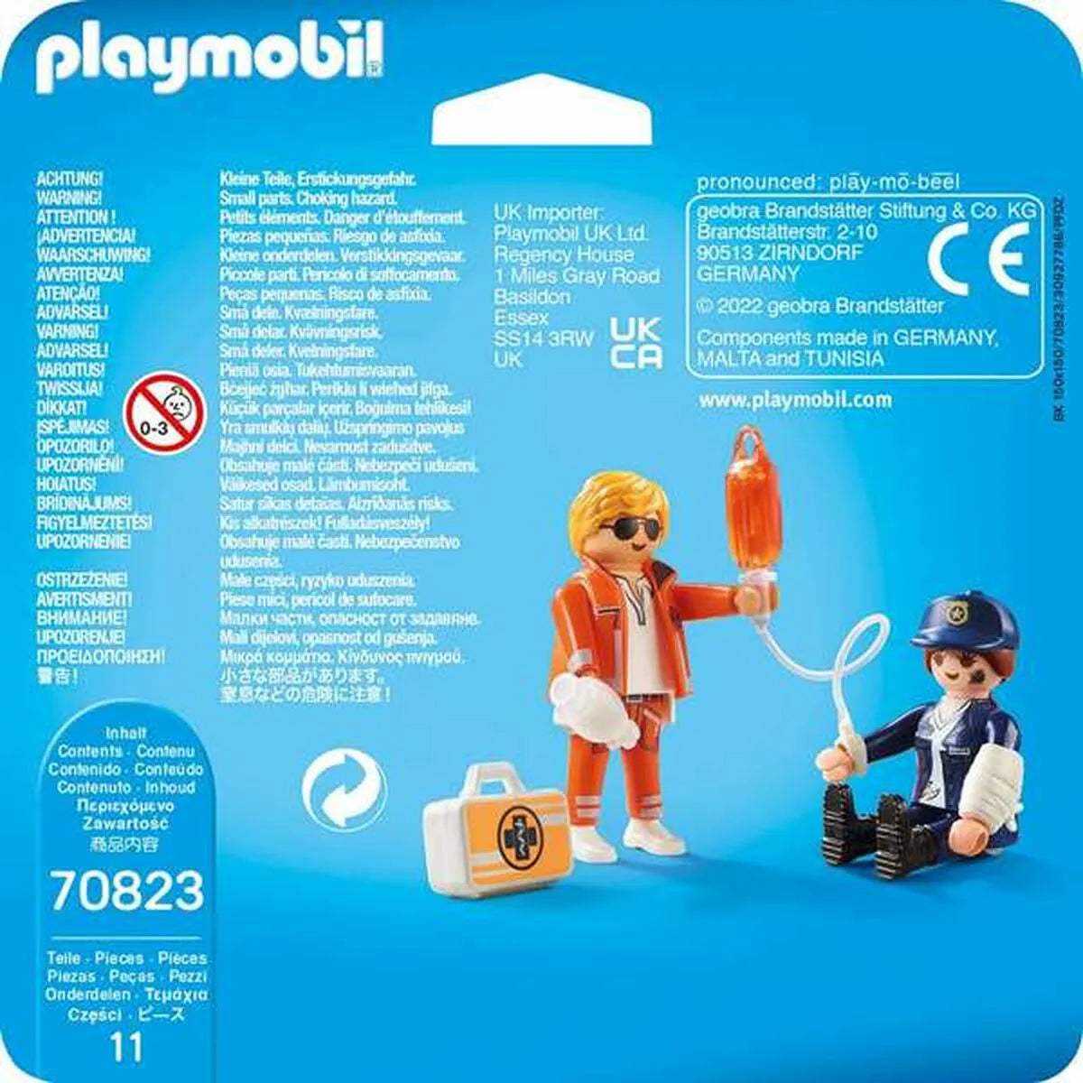 Playset Playmobil Duo Pack Doctor Policajt 70823 (11 Pcs) - Hracie Sady