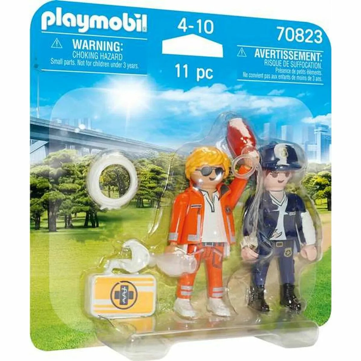 Playset Playmobil Duo Pack Doctor Policajt 70823 (11 Pcs) - Hracie Sady