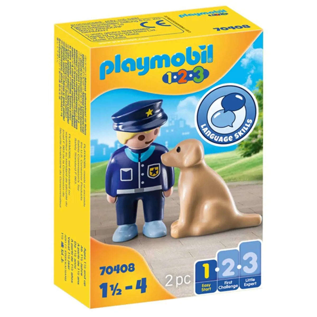 Playset Police With Dog 1 Easy Starter Playmobil 70408 (2 Pcs) - Hračky a Hry Bábiky Postavičky