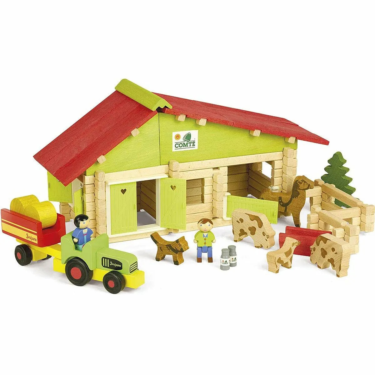 Pohyblivé Figúrky Jeujura Wooden Farm Playset 140 Kusy - Hracie Sady