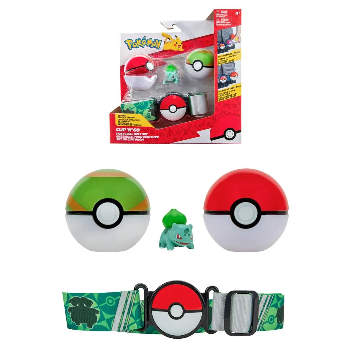 Pohyblivé Figúrky Pokémon Clip Belt ?N’ Go - Bulbasaur 5 Cm - Hracie Sady