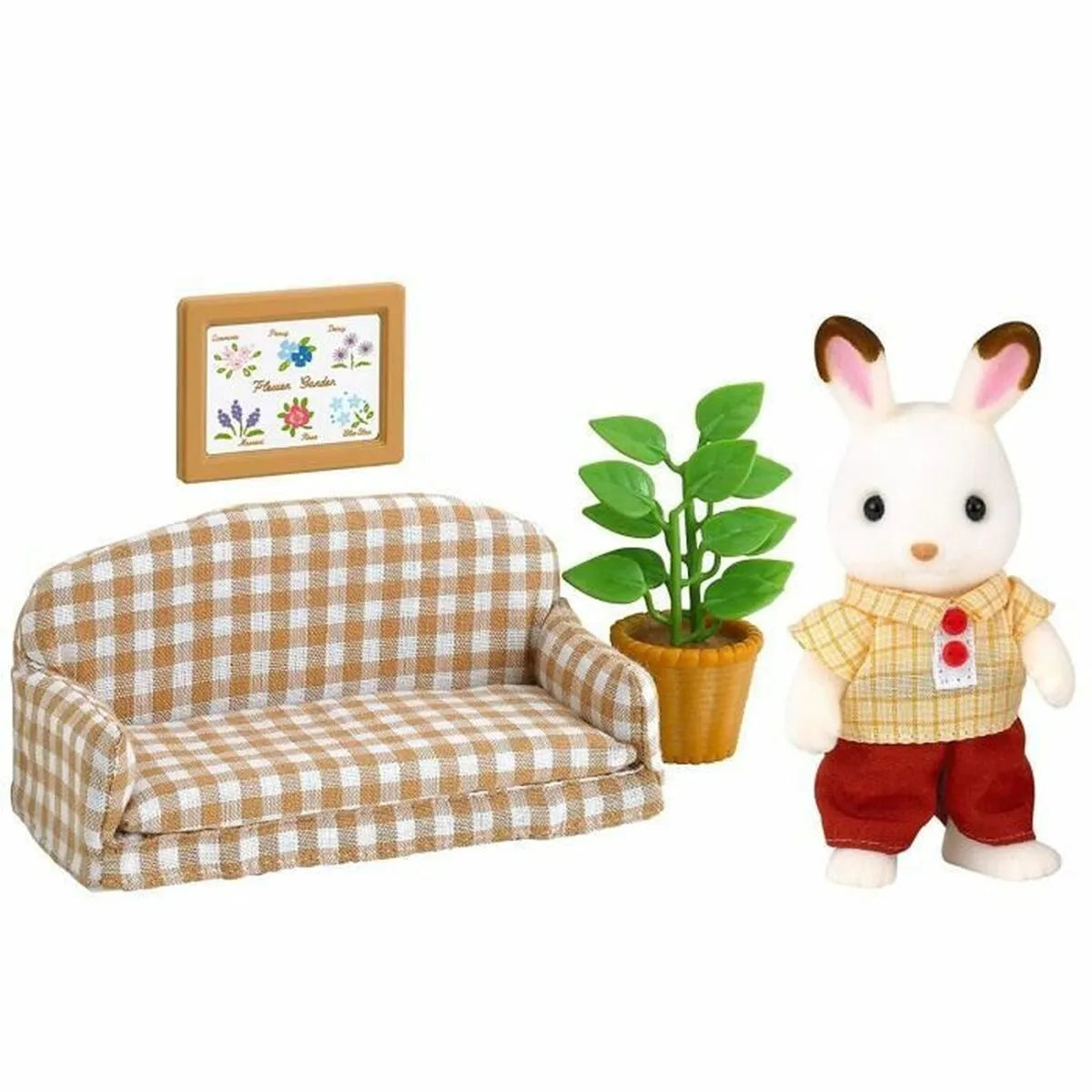 Pohyblivé Figúrky Sylvanian Families Papa Rabbit Chocolate And Living Room - Bábiky