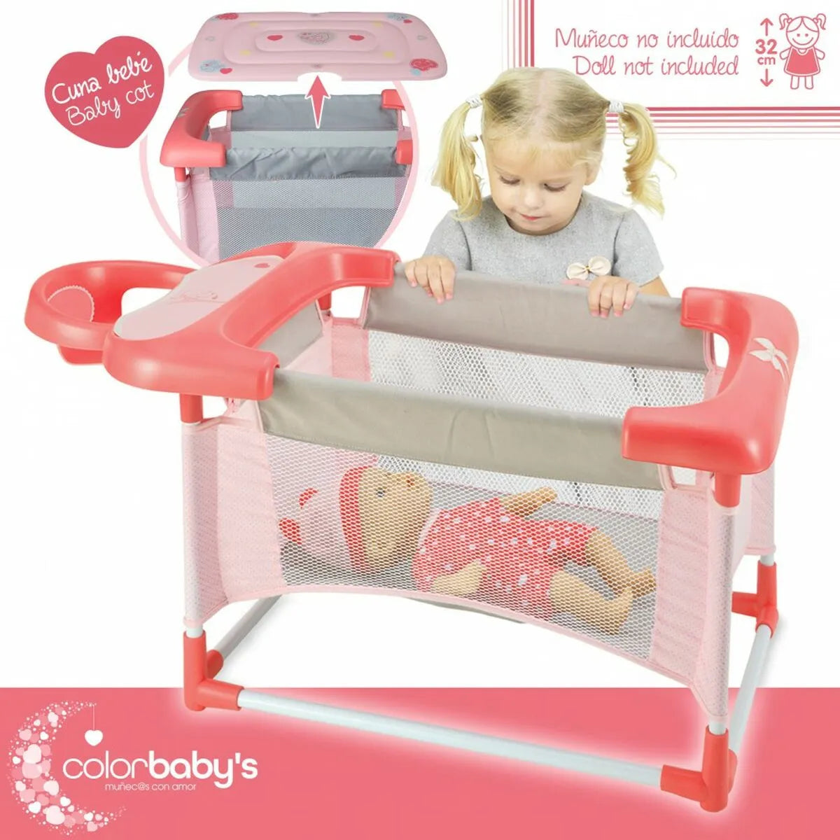 Prebaľovací Pult pre Bábiky Colorbaby 3 v 1 68 x 32,5 34 Cm 2 Kusov - Doplnky