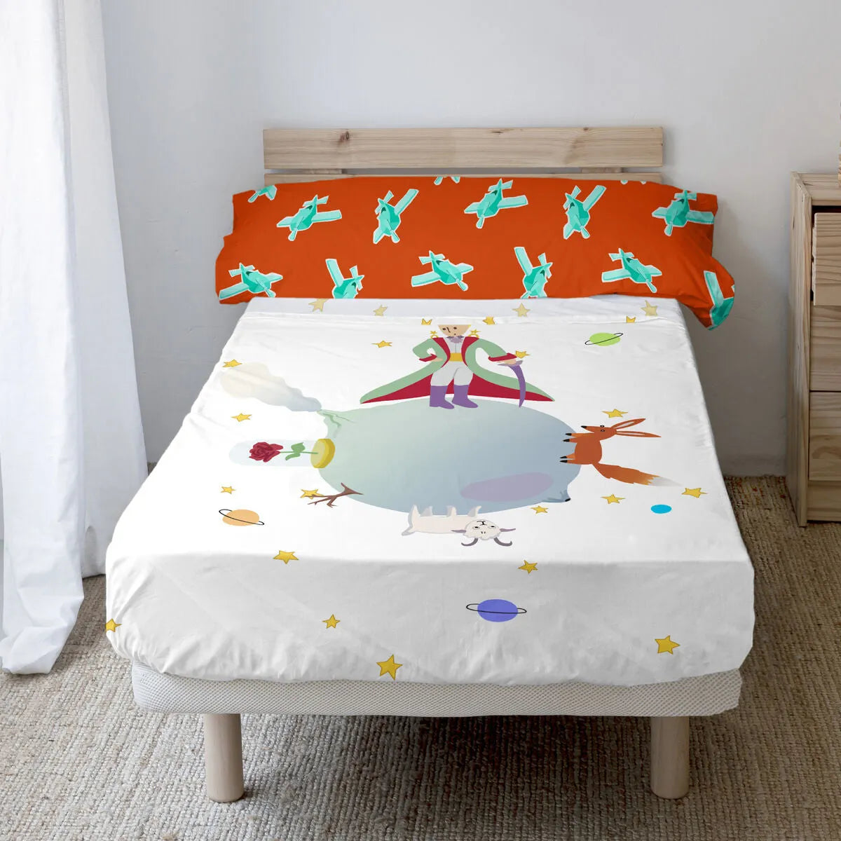 Prešívané Obliečky Bez Výplne Happyfriday Le Petit Prince Viacfarebná 80/90 Cm Posteľ 2 Kusy - Dieťa Spálňa