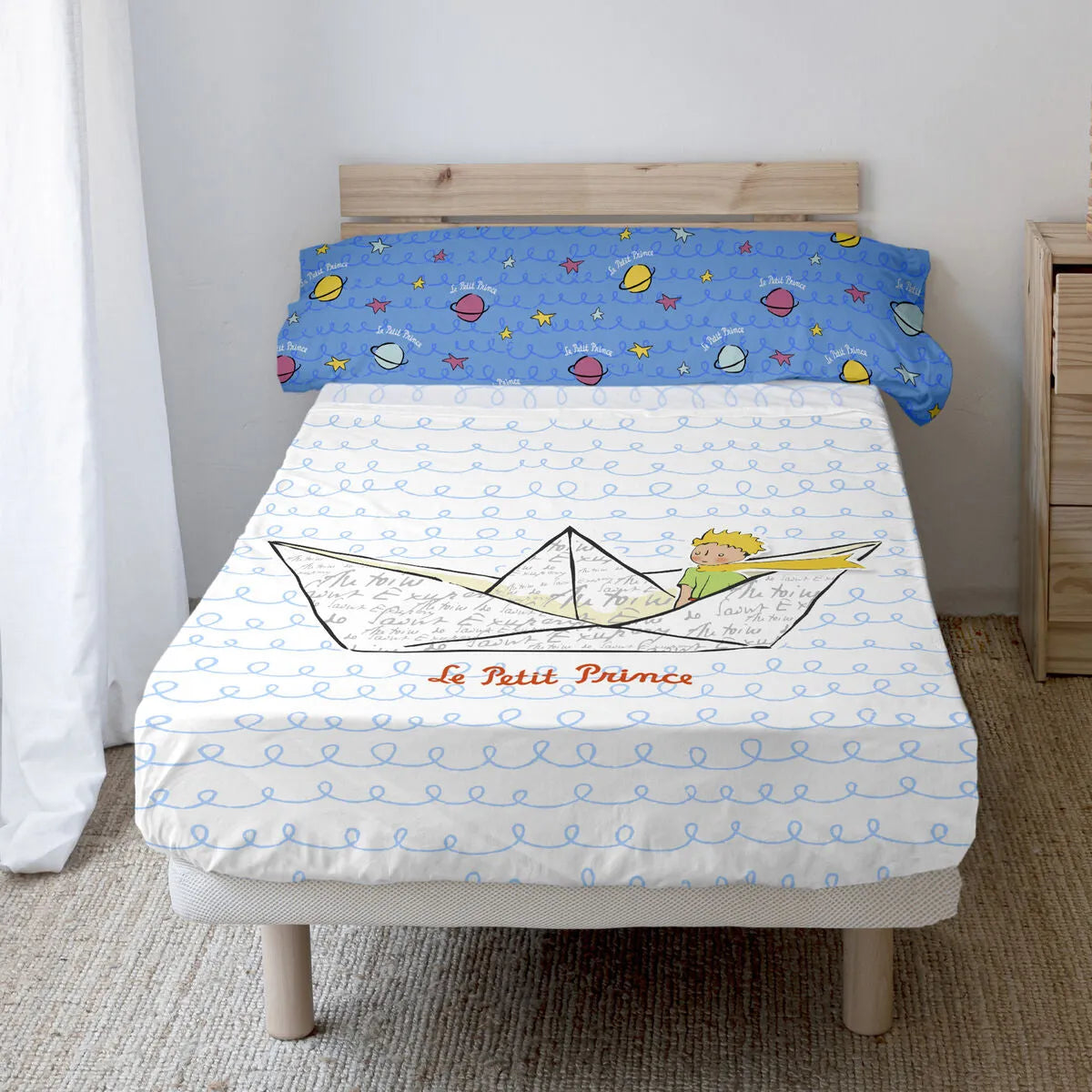 Prešívané Obliečky Bez Výplne Happyfriday Le Petit Prince Navire Viacfarebná 80/90 Cm Posteľ 2 Kusy - Dieťa Spálňa