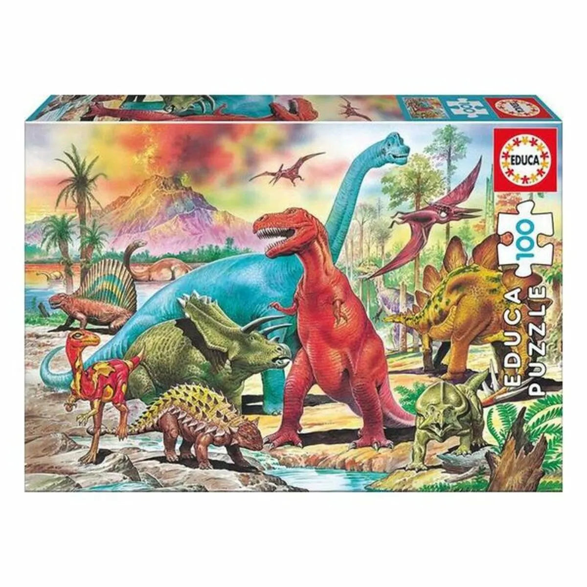 Puzzle Educa Dino (100 Pcs) - Hračky a Hry Hlavolamy