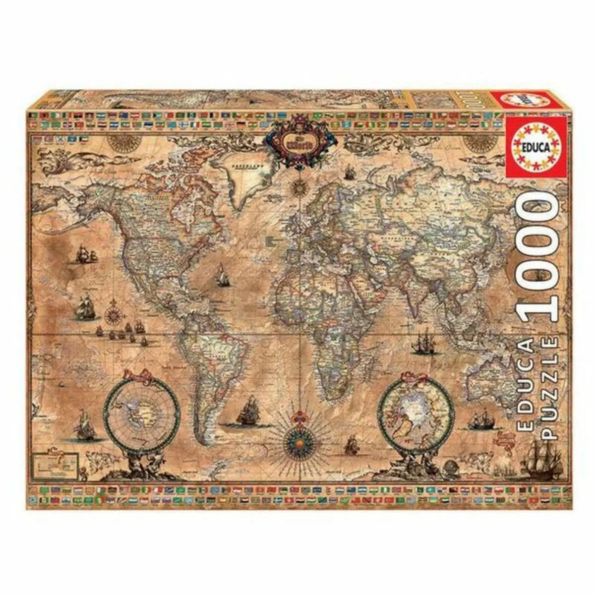 Puzzle Educa Mapa Sveta (1000 Pcs) - Hračky a Hry Hlavolamy