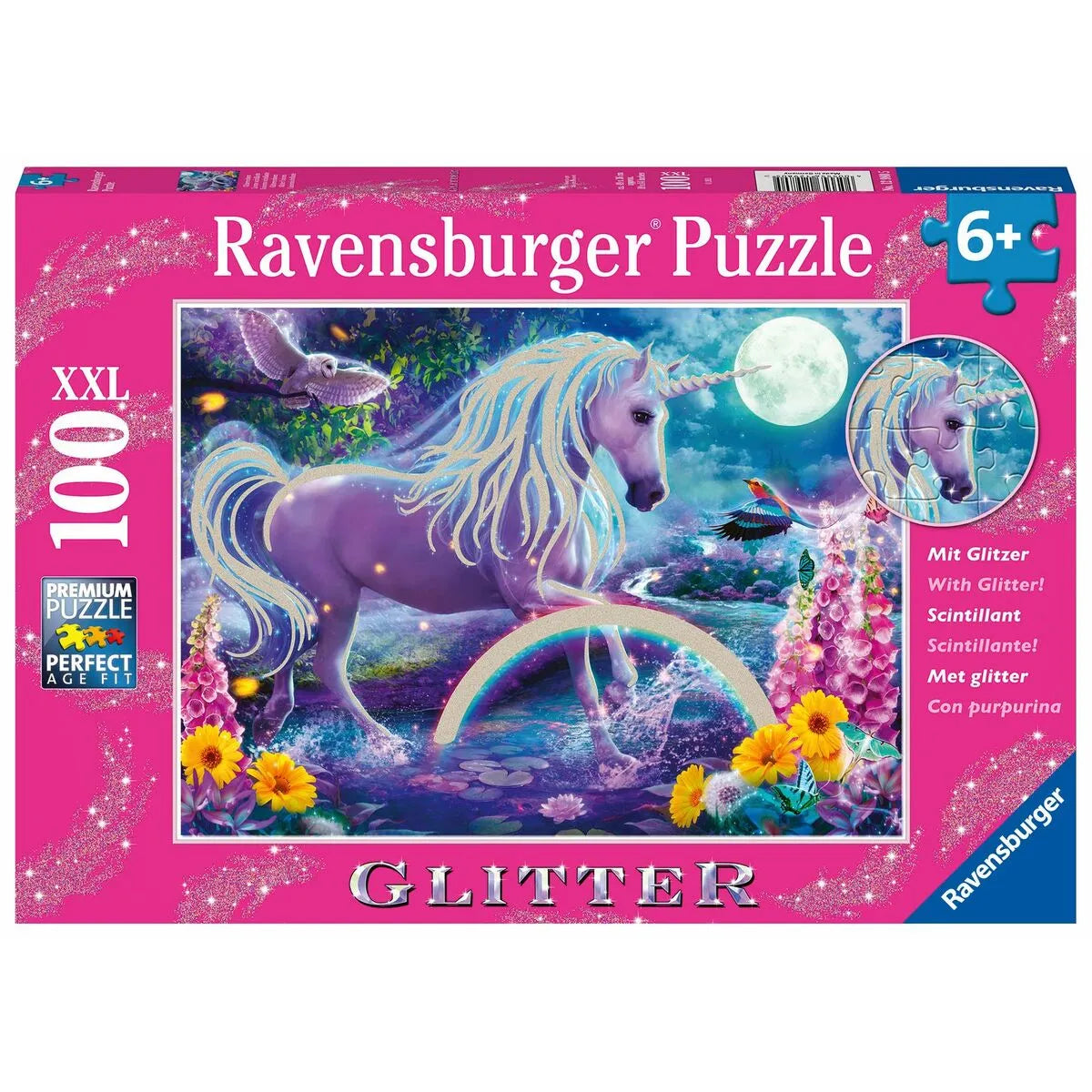 Puzzle Ravensburger 12980 Jednorožec Trblietky Xxl 100 Kusy