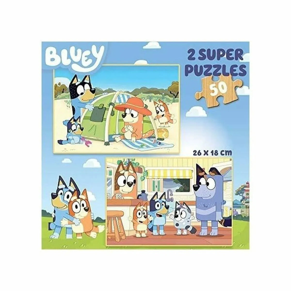 Sada 2 Puzzle Bluey Drevo 50 Kusy - Puzzle