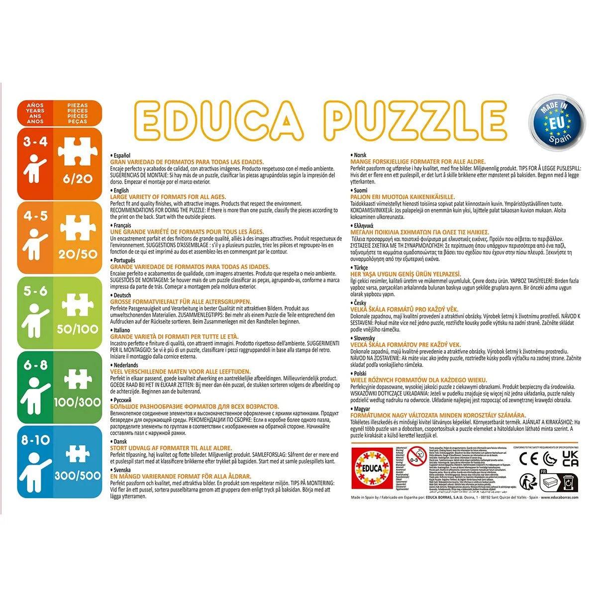 Sada 4 Puzzle Spiderman Educa 18102 380 Kusy - Hračky a Hry Puzzle Hlavolamy - Spider-man