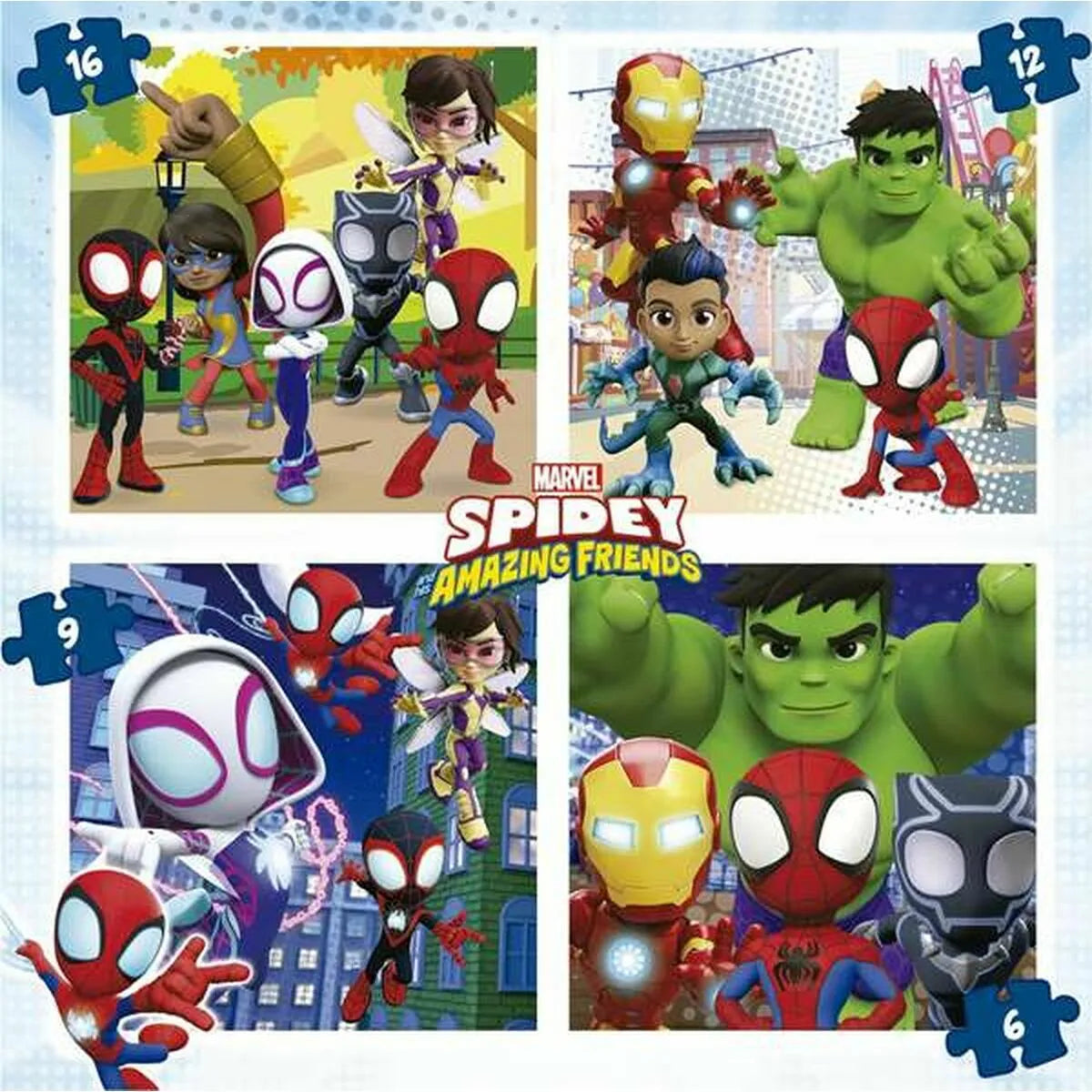 Sada 4 Puzzle Spidey & His Amazing Friends 43 Kusy - Puzzle