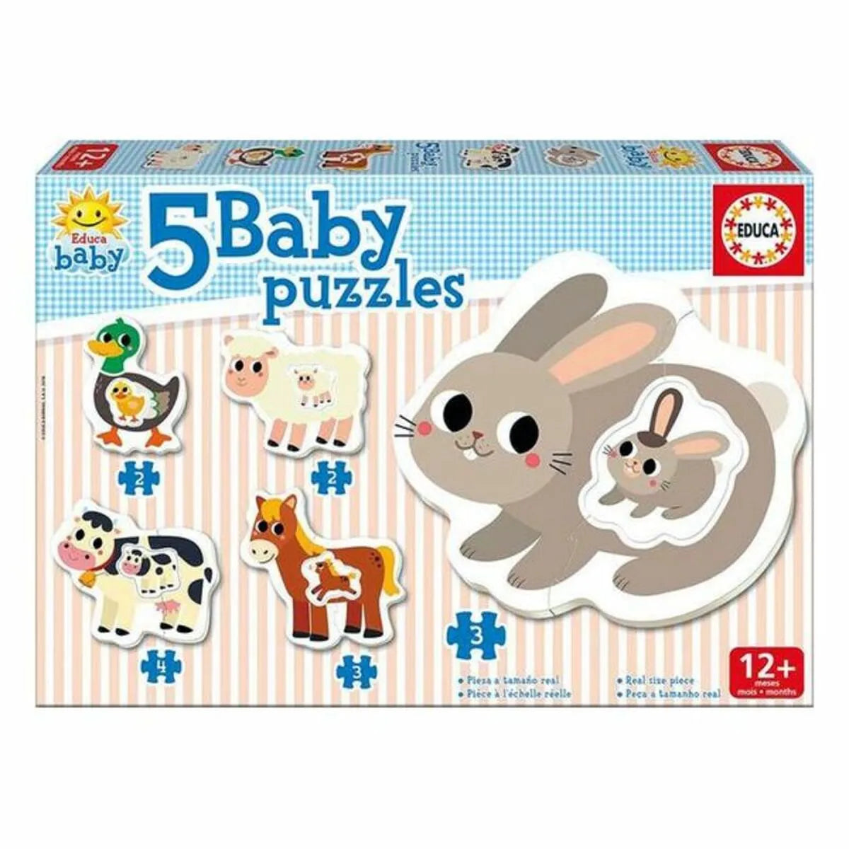 Sada 5 Puzzle Educa Baby Farm - Hračky a Hry Puzzle Hlavolamy