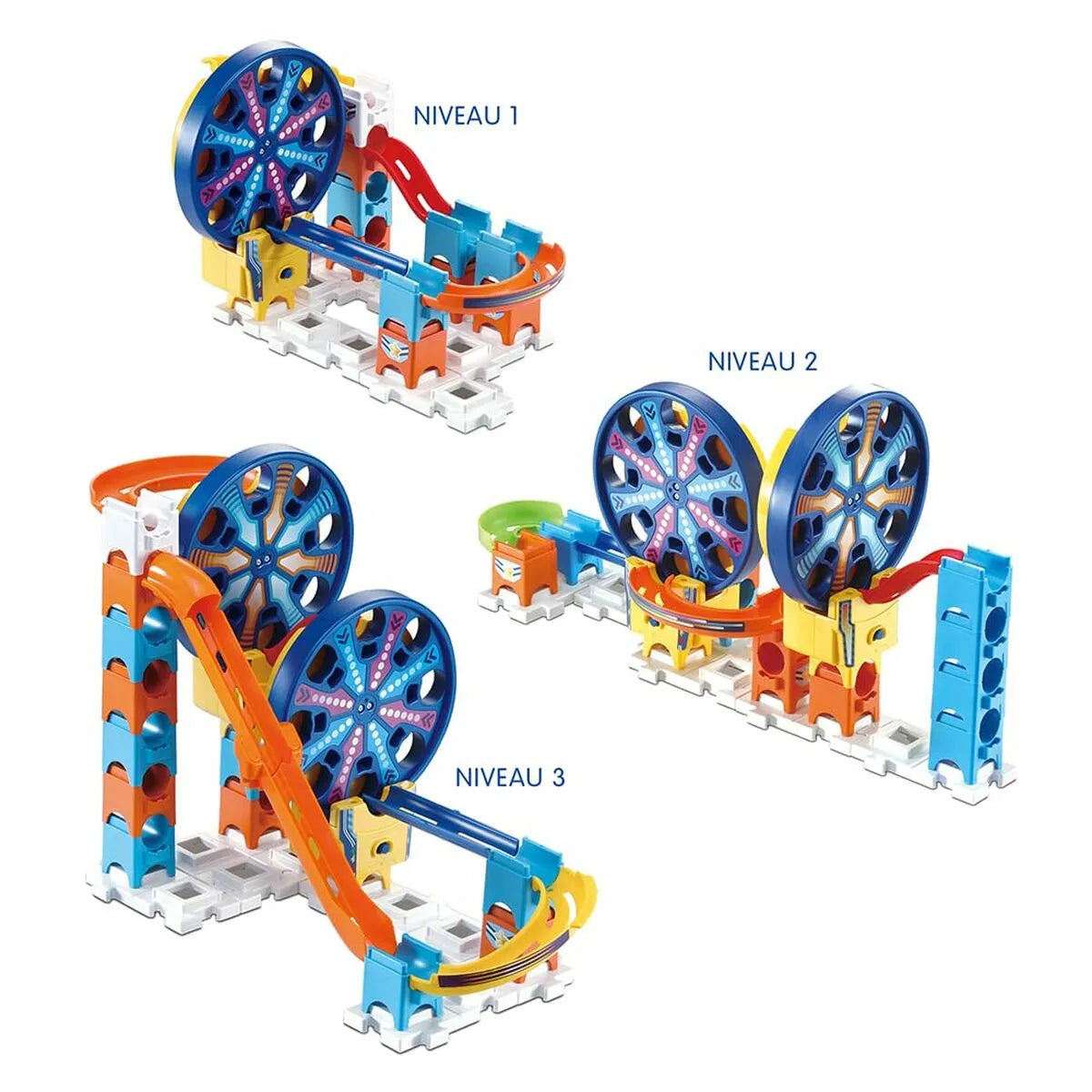 Sada Guličiek Vtech Marble Rush - Expansion Kit Electronic - Fun Fair Set Okruh 26 Kusy Dráha s Rampami + 4 Rokov