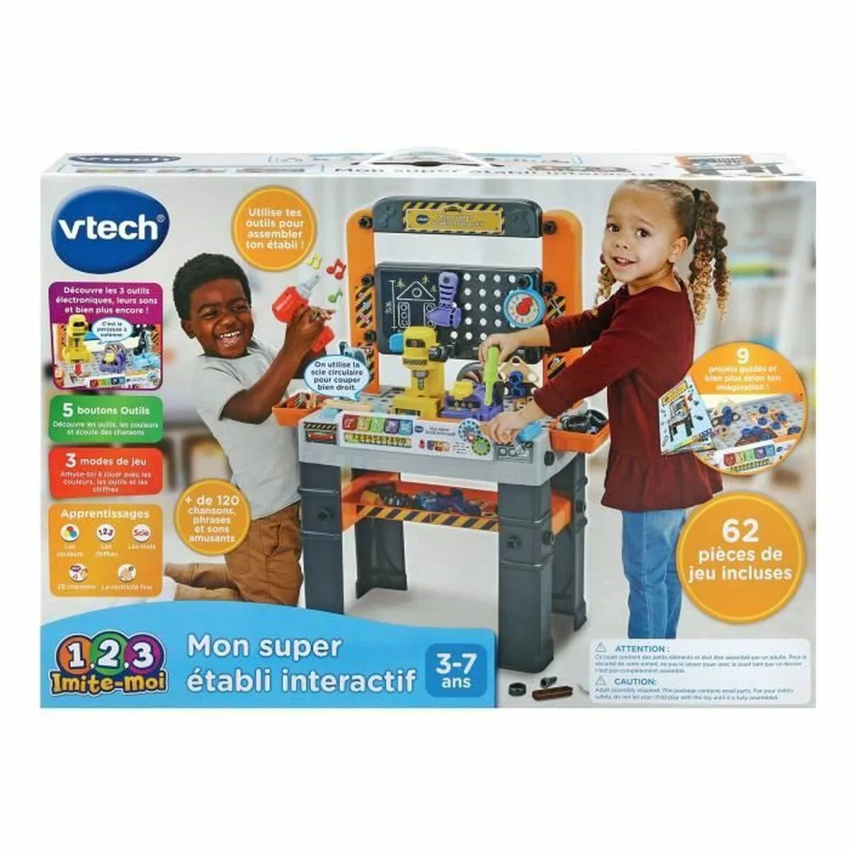 Sada Nástrojov Vtech Mon Super établi Interactif 62 Kusy - Hračky a Hry Napodobňovacie