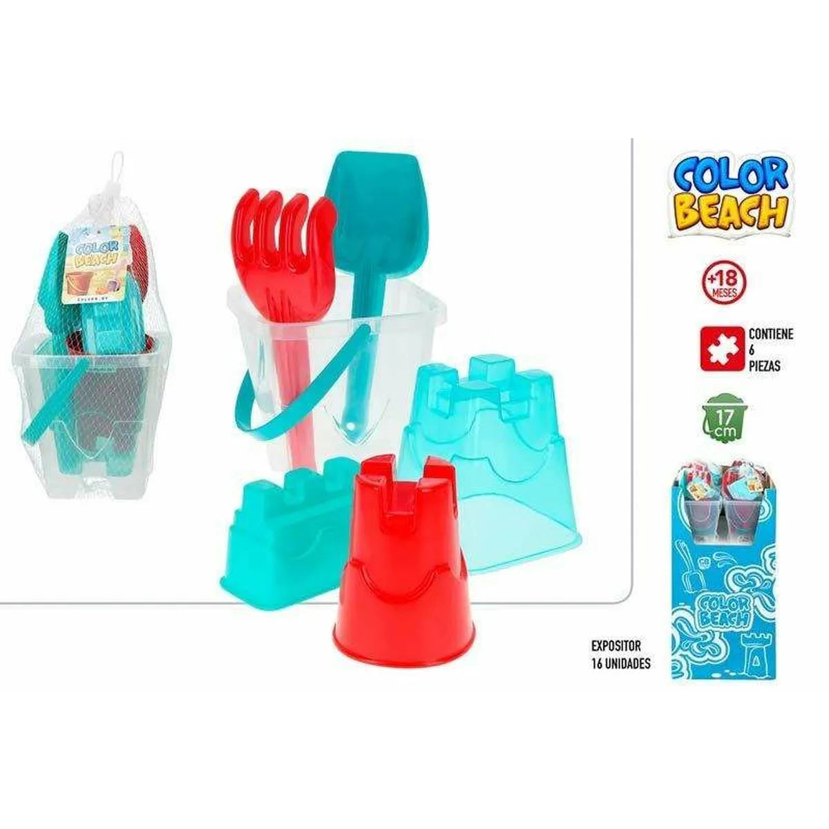 Sada Plážových Hračiek Colorbaby 17 Cm 6 Kusy - Hračky a Hry Outdoor športy