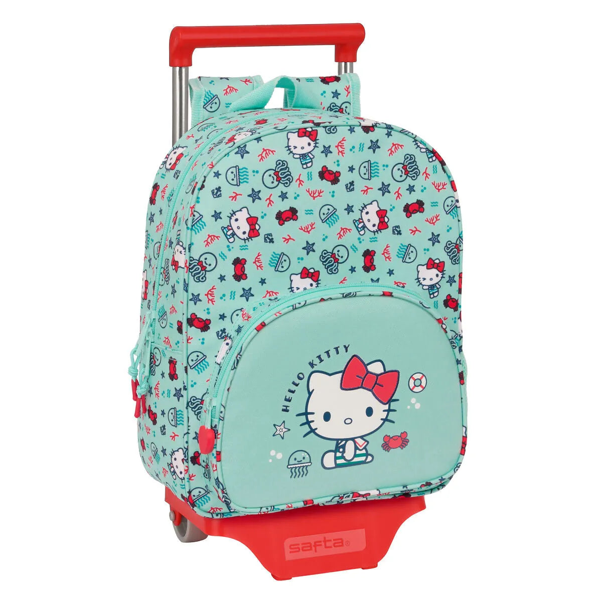 Školská Taška na Kolieskach Hello Kitty Sea Lovers Tyrkysový 26 x 34 11 Cm - školské Tašky