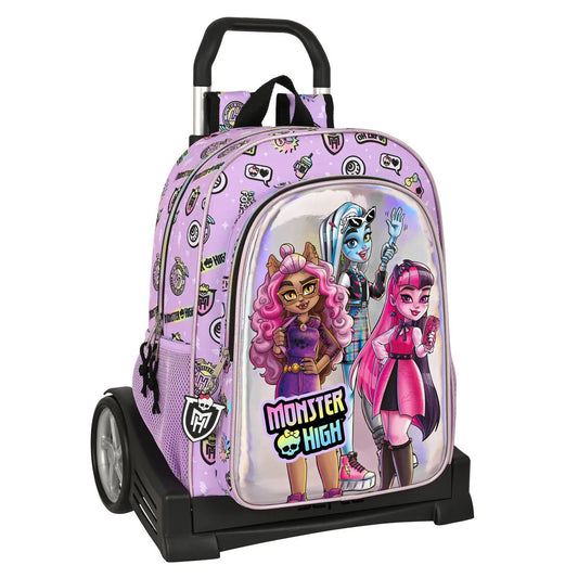 Školská Taška na Kolieskach Monster High Best Boos Fialová 33 x 42 14 Cm - Kancelária a Kancelárske Potreby