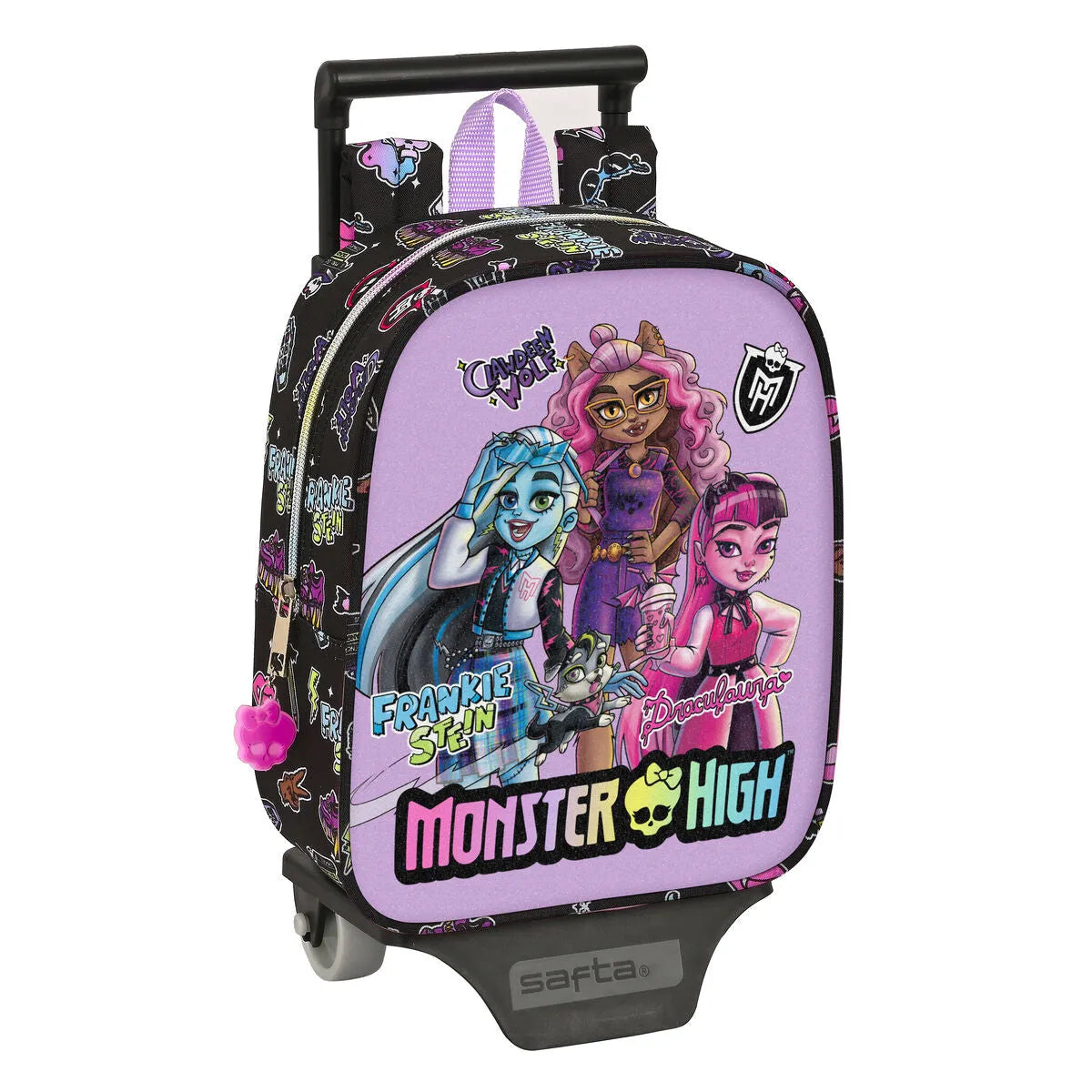 Školská Taška na Kolieskach Monster High Creep čierna 22 x 27 10 Cm - Kancelária a Kancelárske Potreby školský