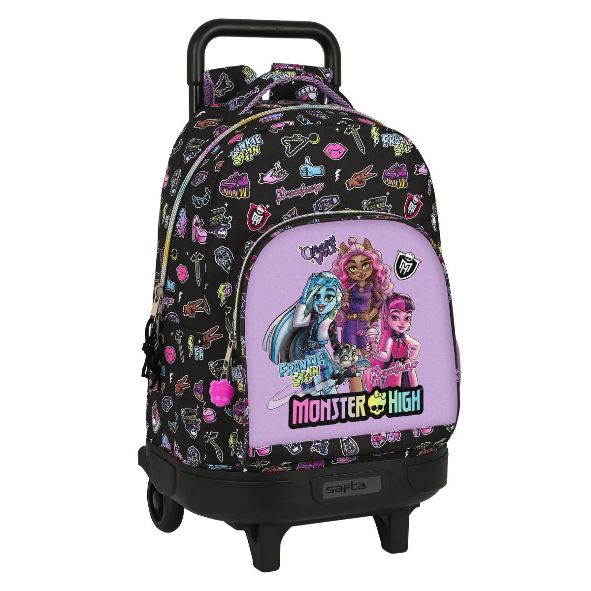 Školská Taška na Kolieskach Monster High Creep čierna 33 x 45 22 Cm - školské Tašky