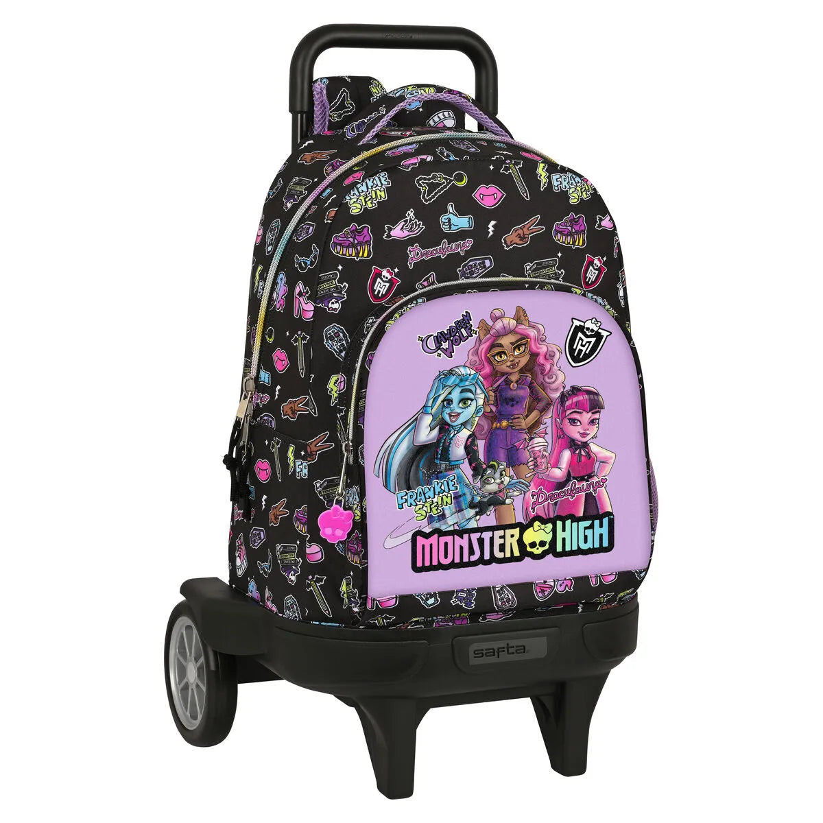 Školská Taška na Kolieskach Monster High Creep čierna 33 x 45 22 Cm - školské Tašky