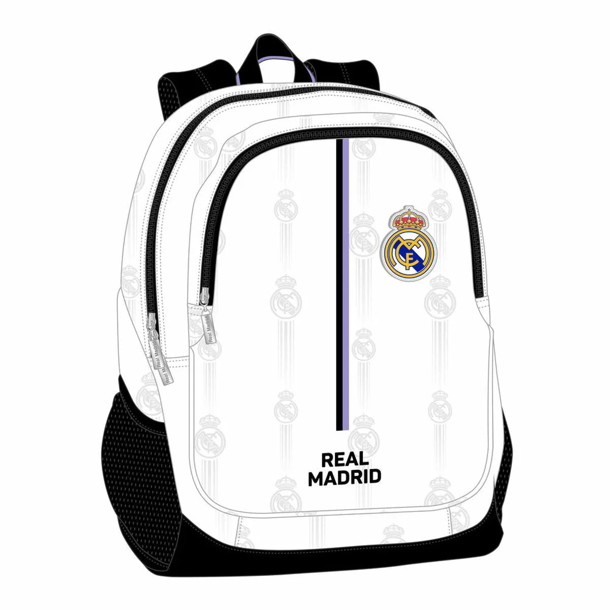 Školský Batoh Real Madrid C.f. čierna Biela (32 x 44 16 Cm) - Kancelária a Kancelárske Potreby Vzdelávací Materiál