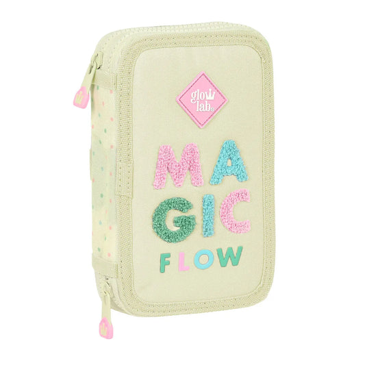 Školský Peračník s Náplňou Glow Lab Magic Flow Béžová (12.5 x 19.5 4 Cm) (28 Pcs) - Peračníky Vybavením