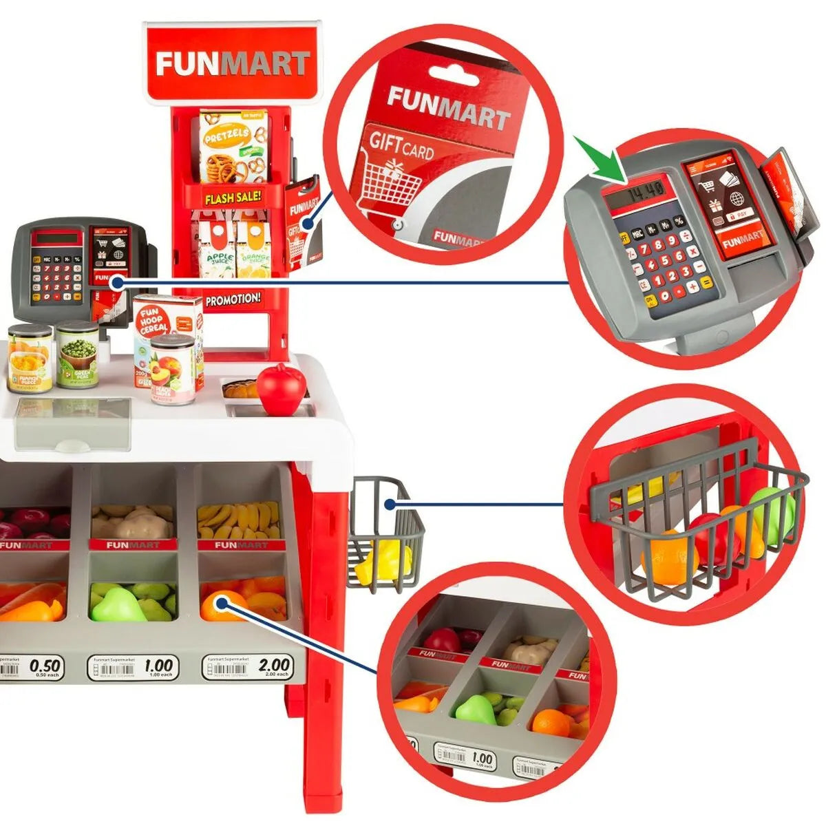 Supermarket s Hračkami Funville Funmart 55,5 x 75 29 Cm - Hracie Stolíky